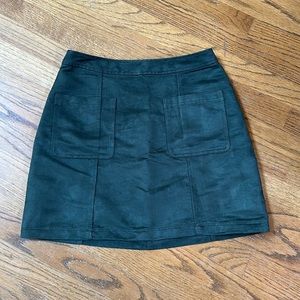 Suede mini skirt - deep army green